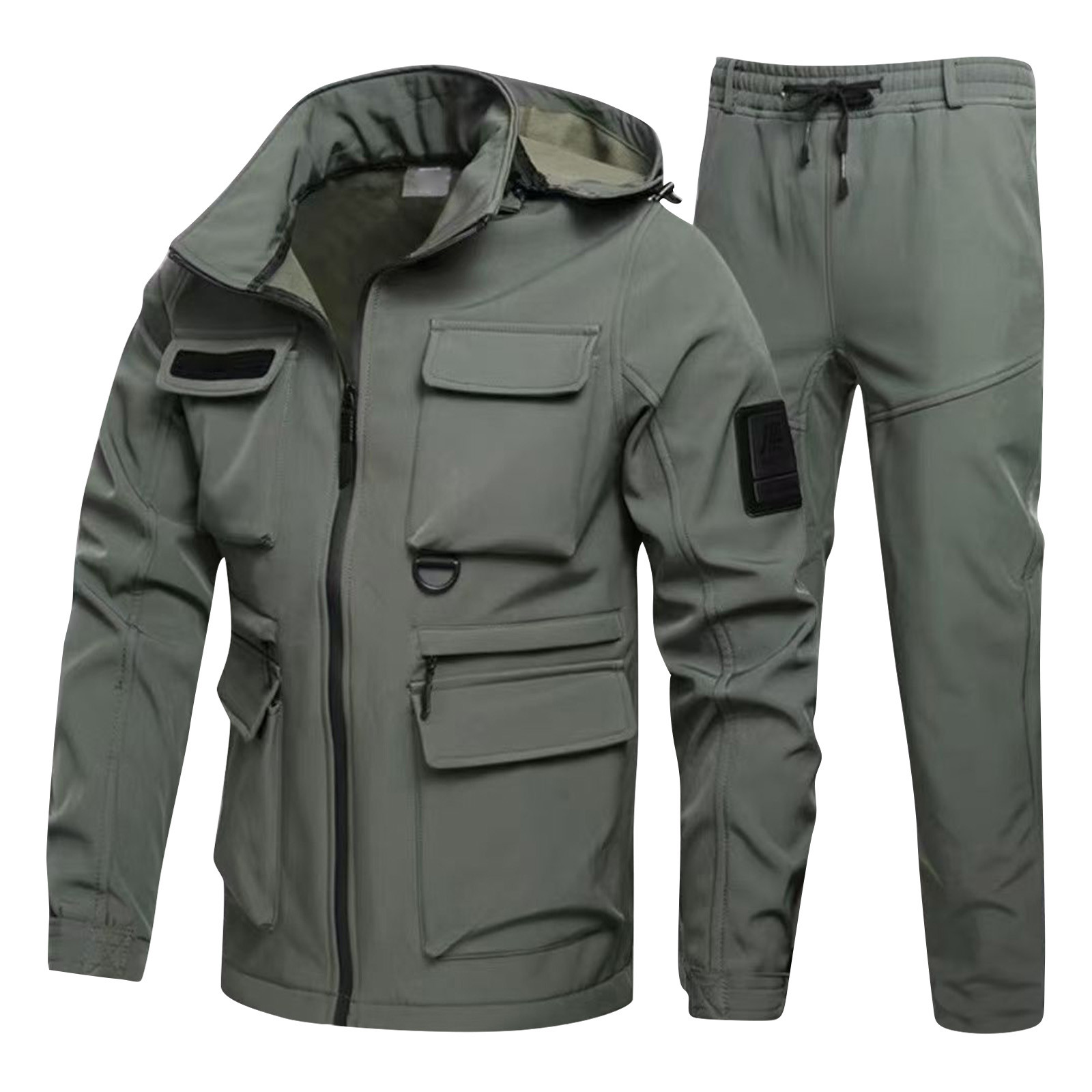 Women'S Fashion Utility Jacket - Erkek Kapşonlu Rahat Askeri Açık Yardımcı
