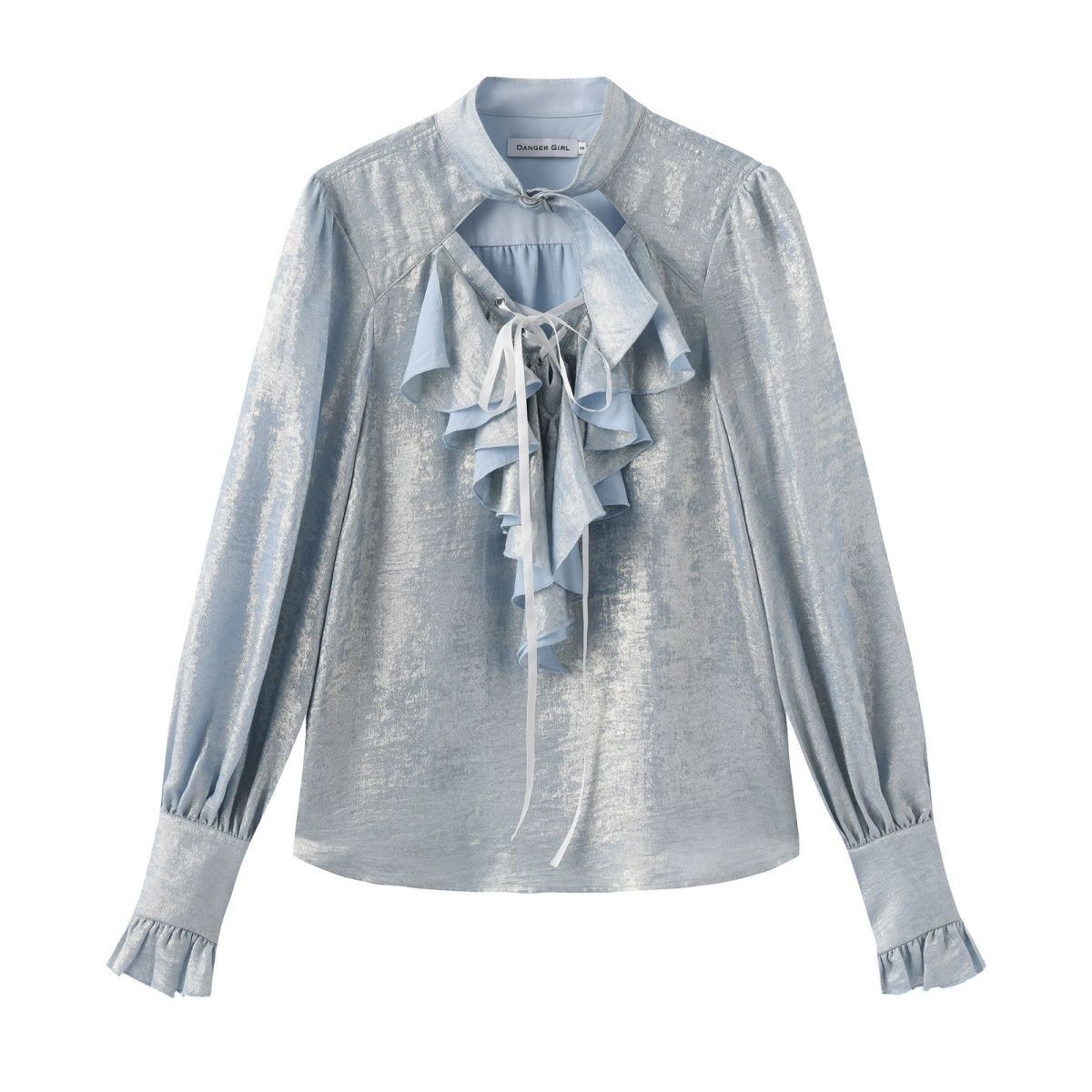 Puff Sleeve Blouse - Japon Tatlı Serin Fırfırlı Dantel Detaylı