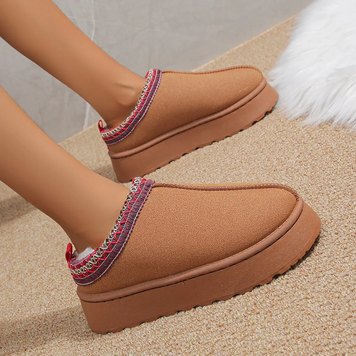 Women'S Fashion Ugg Boots - Yeni Ayak Bileği Daireler Platformu Kadın