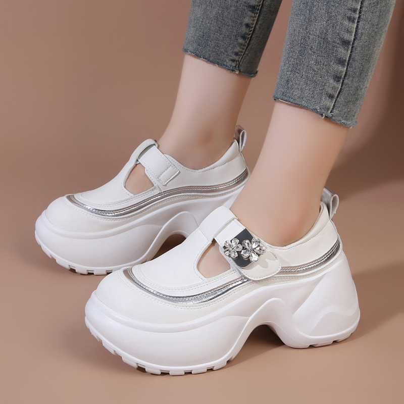 Women'S Fashion Velcro Sneakers - Moda Glitter Dekorasyon Rahat Ayakkabılar Kadın