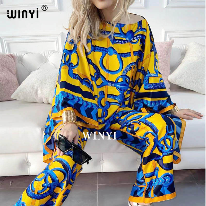 Women Fashion Over 50 - Afrika iki parçalı takım elbise Bohemian