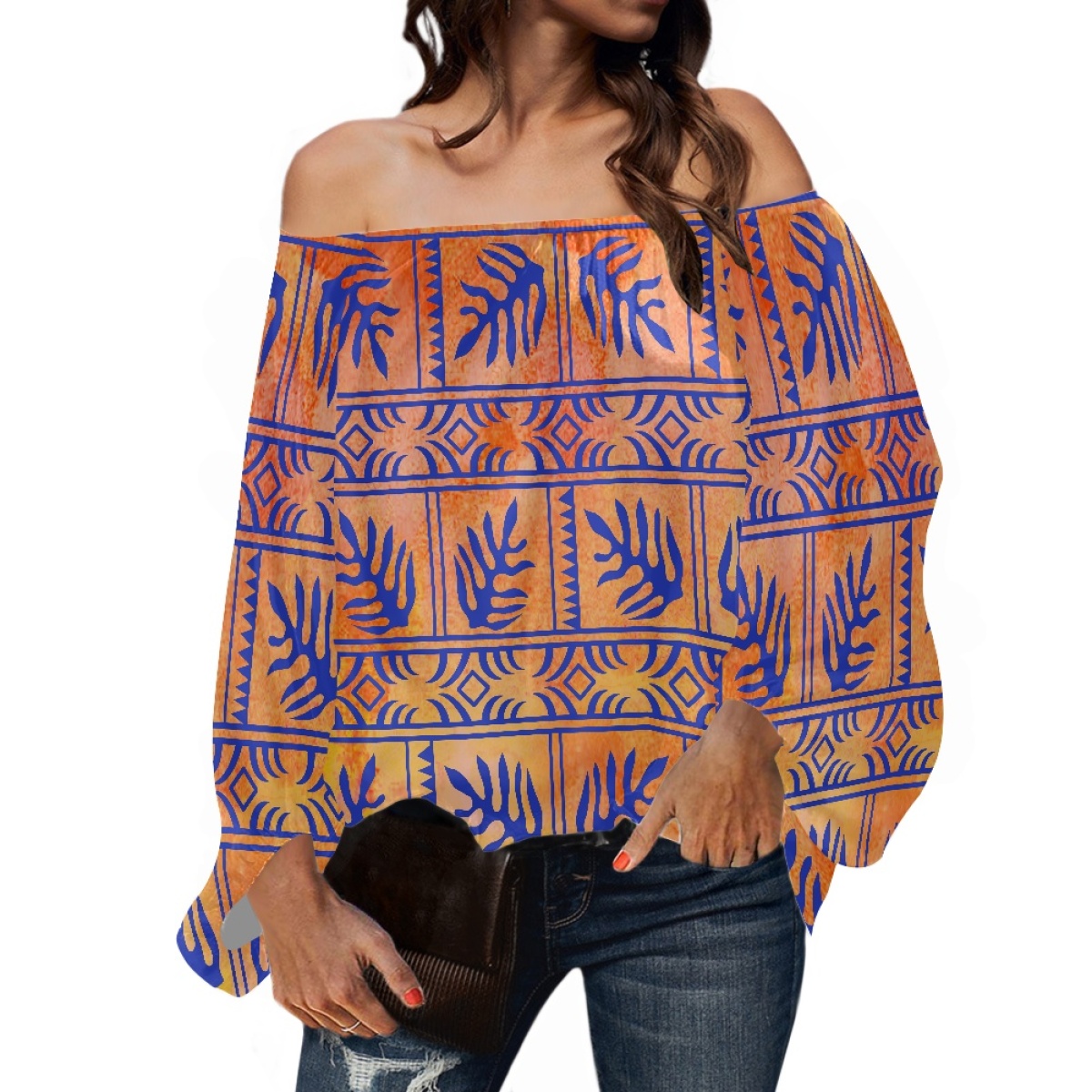 Puff Sleeve Blouse - Polinezya Kabile Kıyafetleri Samoa Tapa Tonga