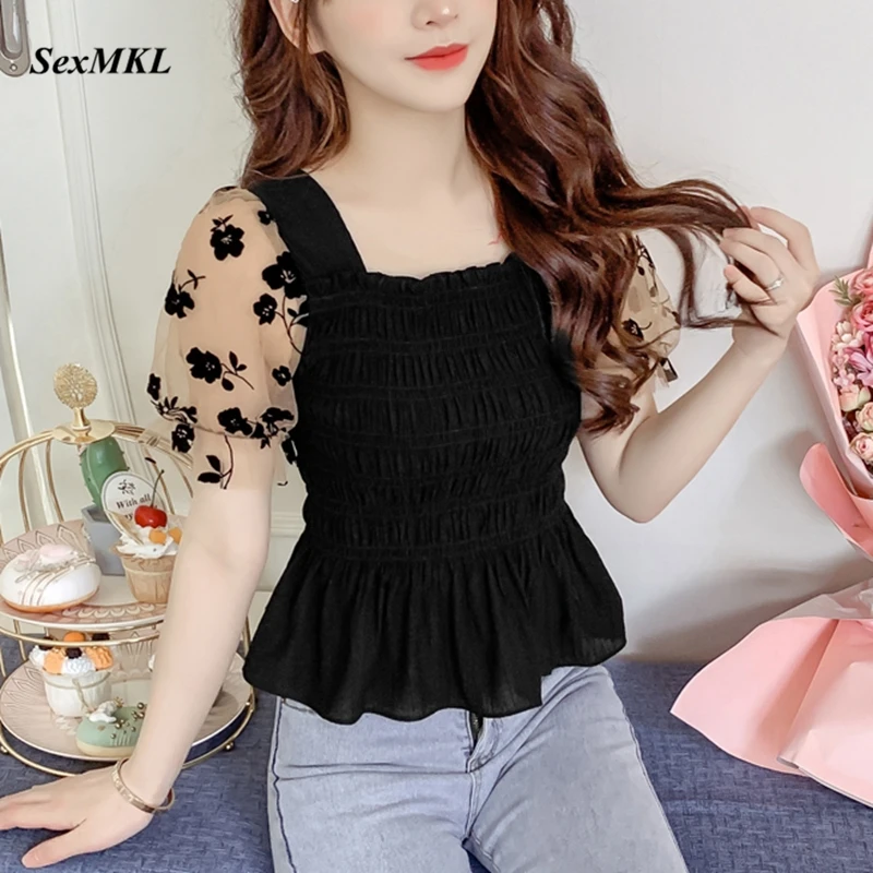 Corset Top Boned - Yazlık Puf Kollu Korse Üst Bluz