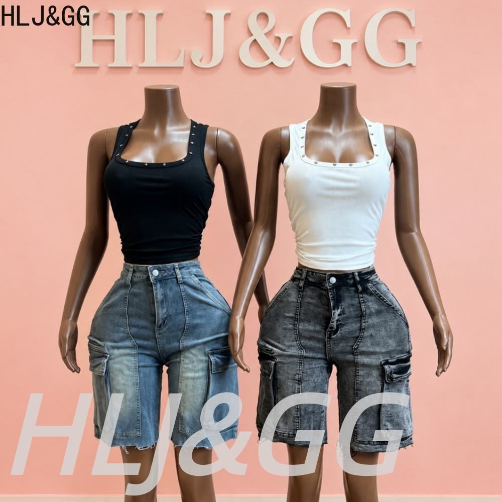 HLJ&GG Moda Denim Cepli Düz Şo - Women Fashion Jeans Top incelemesi ve fiyatı