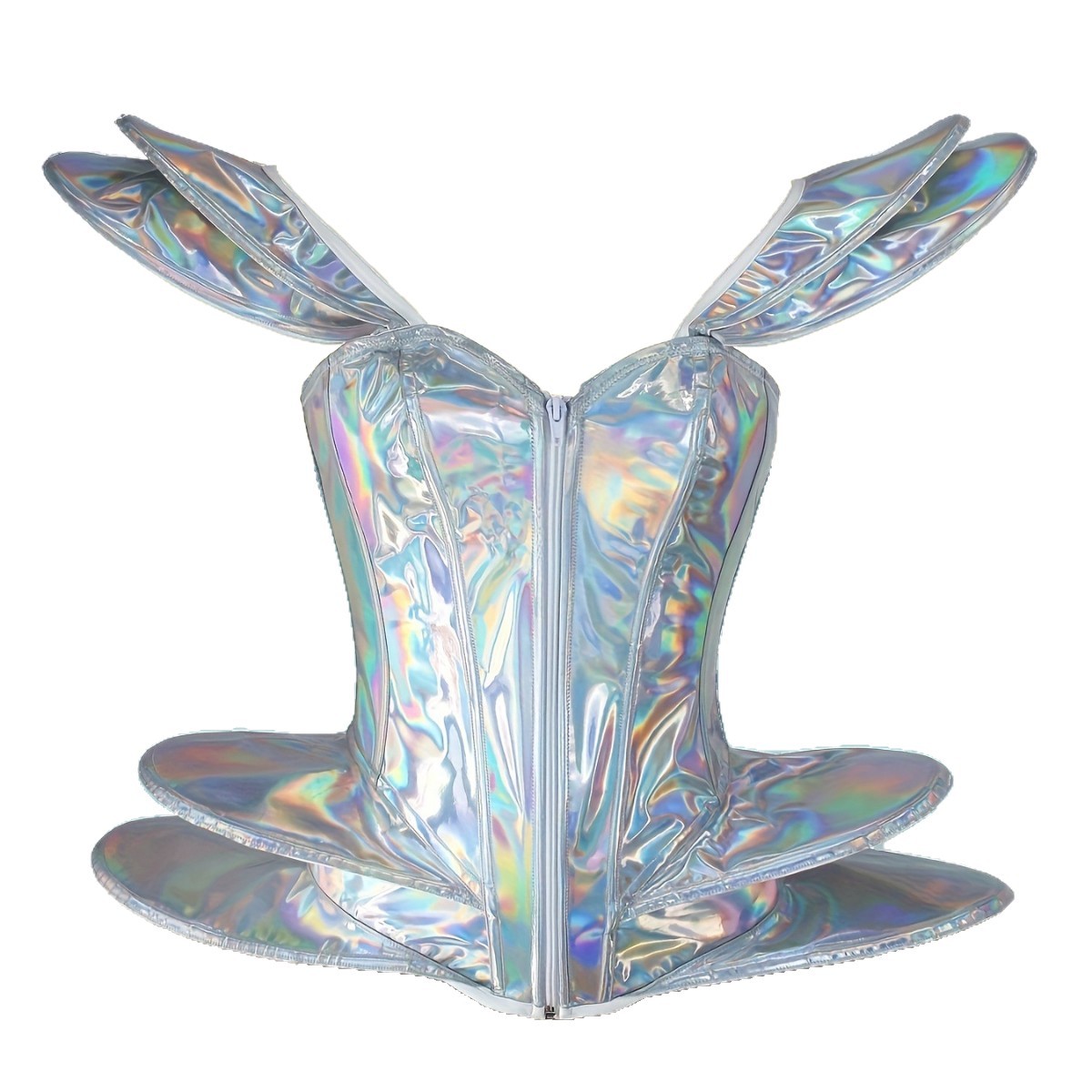 Parlak Lazer Holografik Gümüş  - Corset Top Boned incelemesi ve fiyatı