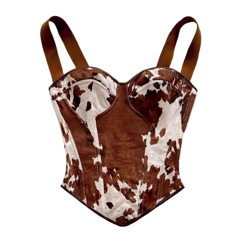 Kadınlar için İnek Desenli Bağ - Corset Top Boned incelemesi ve fiyatı