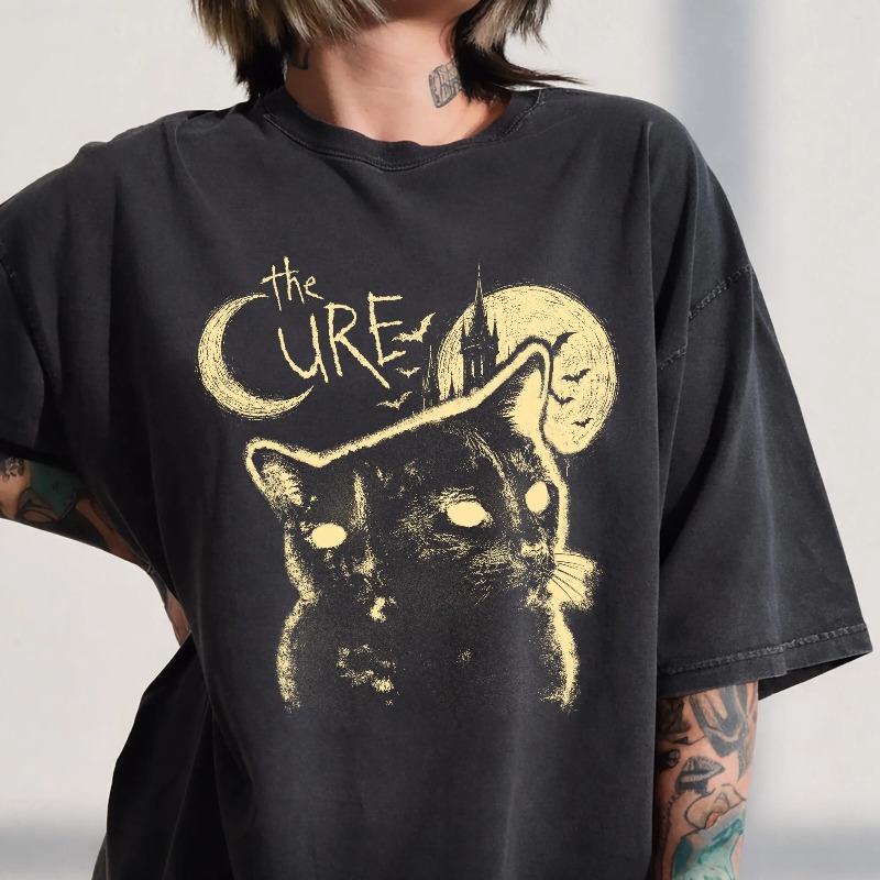 The Cure Band Kedi Desenli Tiş - Women'S Fashion From The 90S incelemesi ve fiyatı