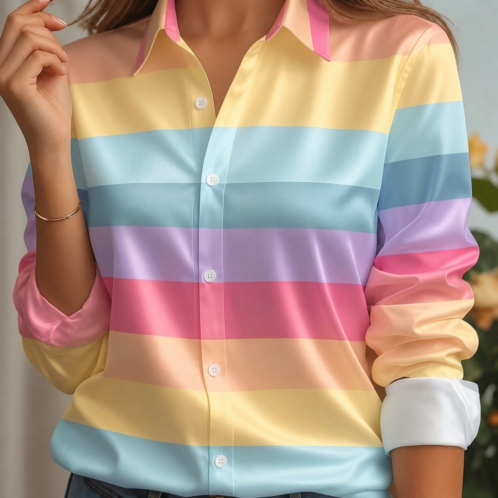 Kadın Saten Yaka Gömlek Pastel - Women Fashion Images incelemesi ve fiyatı