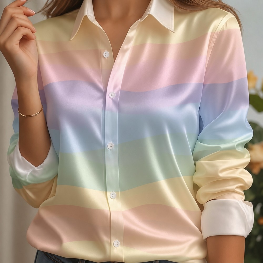 Kadın Saten Yaka Gömlek Pastel - Women Fashion Images incelemesi ve fiyatı