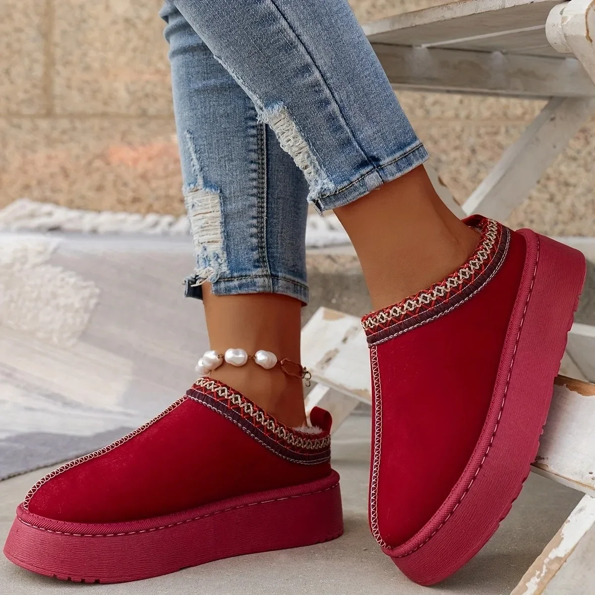 Yeni Ayak Bileği Daireler Plat - Women'S Fashion Ugg Boots incelemesi ve fiyatı