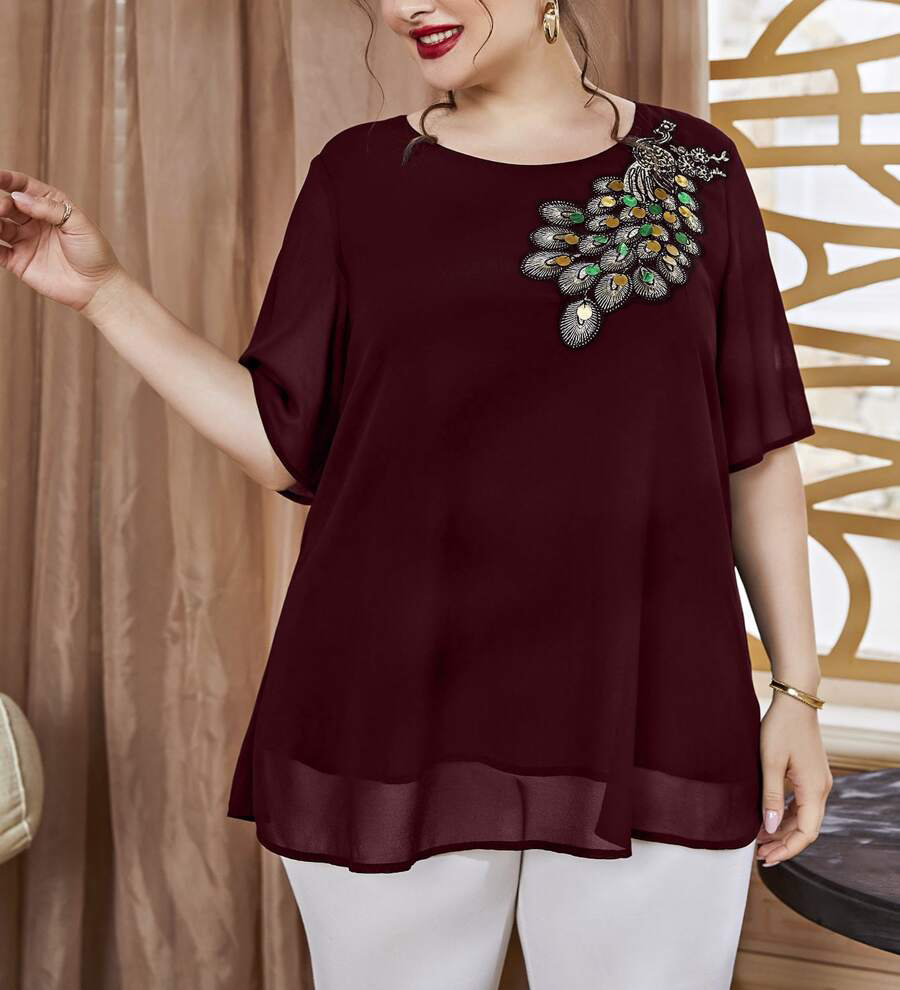 Büyük Beden Kadın İşlemeli Tav - Puff Sleeve Blouse incelemesi ve fiyatı