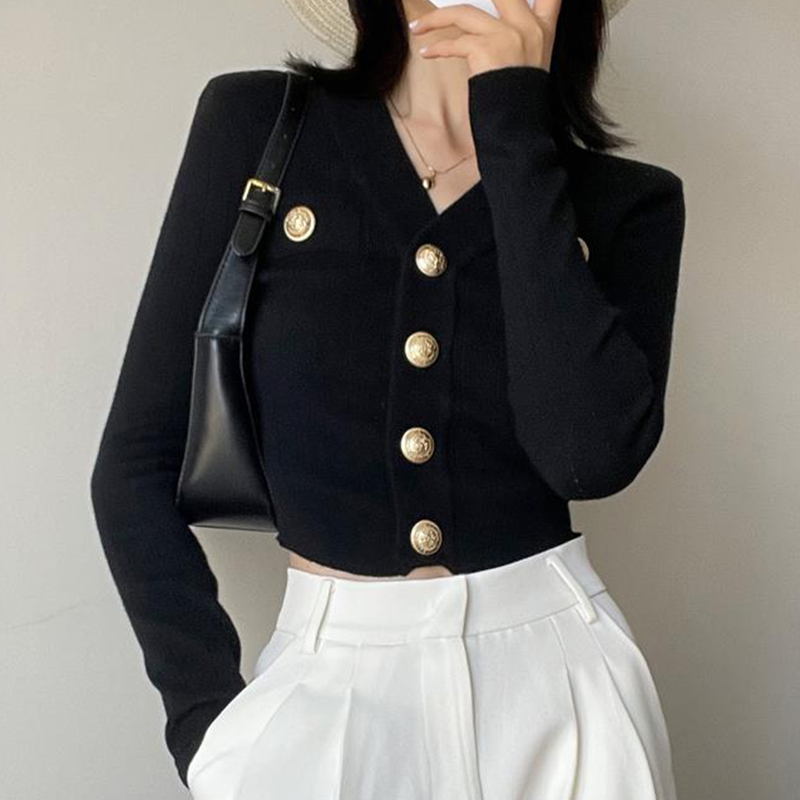 Altın Düğme Ön Örgü Hırka Kadı - Women'S Fashion From The 90S incelemesi ve fiyatı
