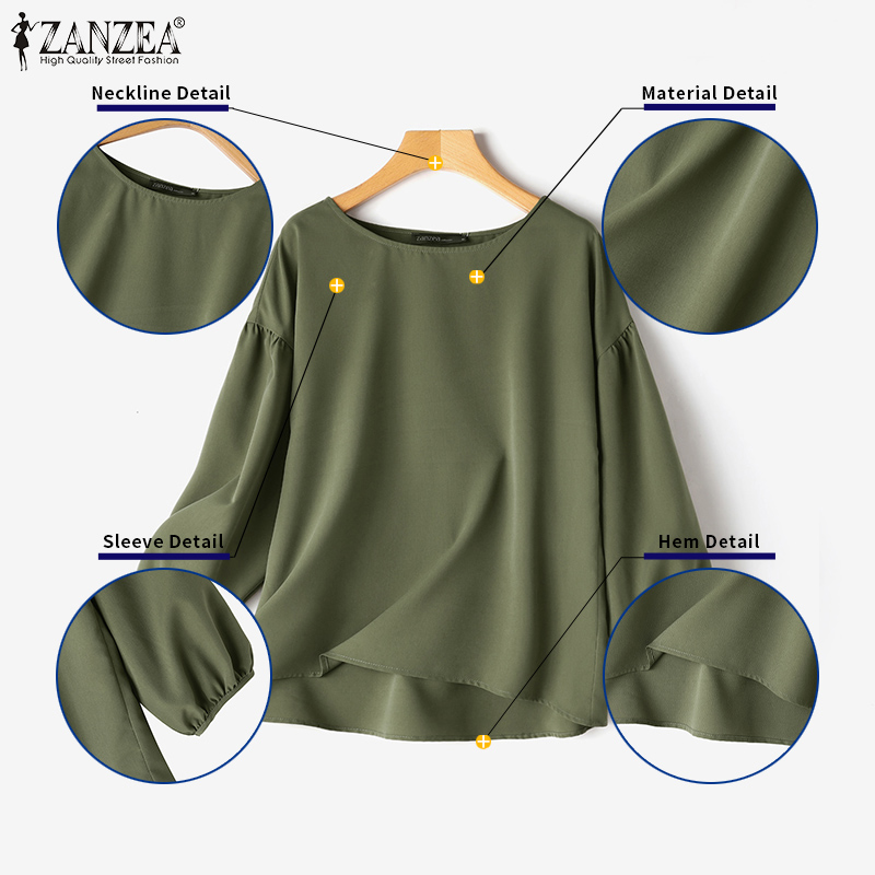 ZANZEA Artı Boyutu Kadın Rahat - Puff Sleeve Blouse incelemesi ve fiyatı