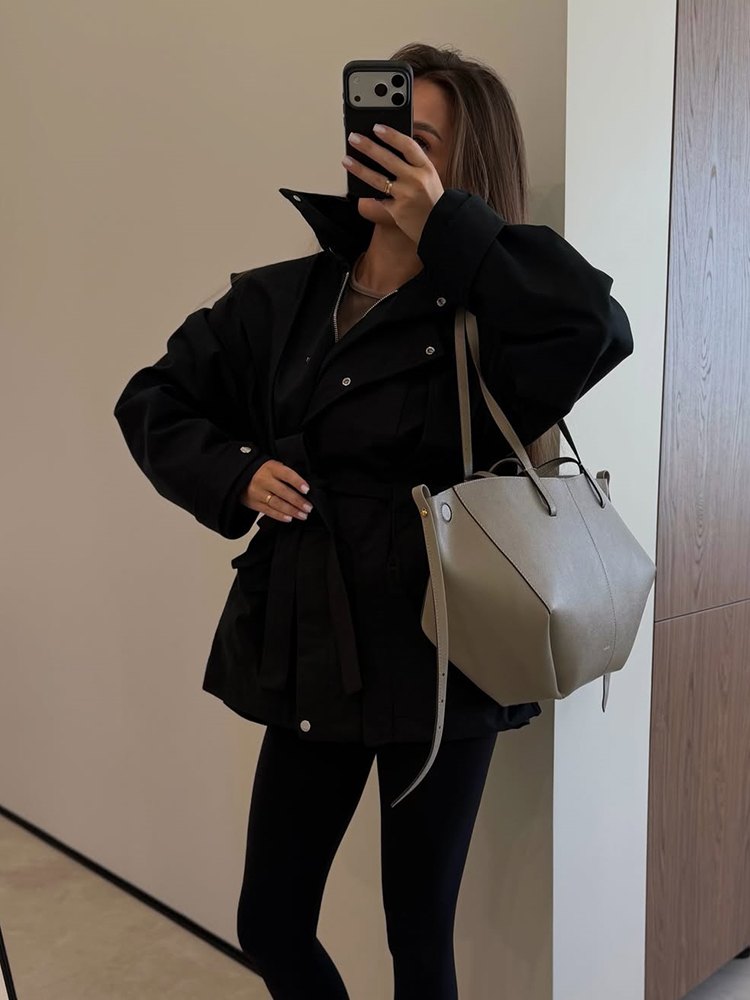 Kadın Kısa Trençkot Kemerli Di - Women'S Fashion Utility Jacket incelemesi ve fiyatı
